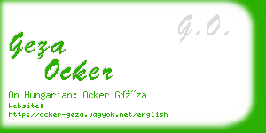 geza ocker business card